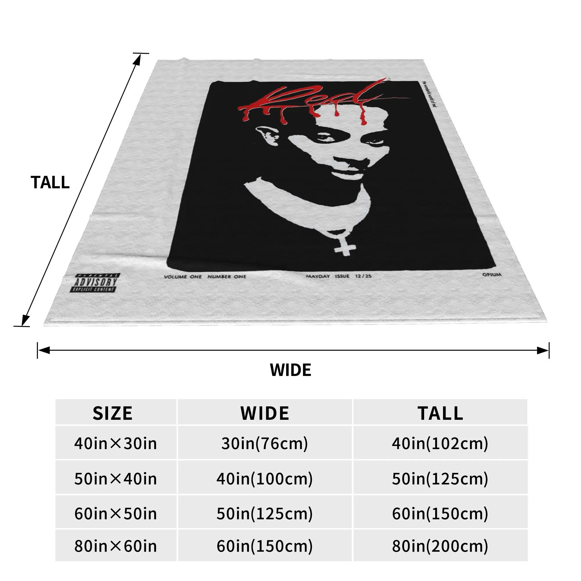 Playboi Carti Whole Lotta Red Album Cove Blanket Soft Warm Flannel Throw Blanket Bedspread for Bed Living room Picnic Travel