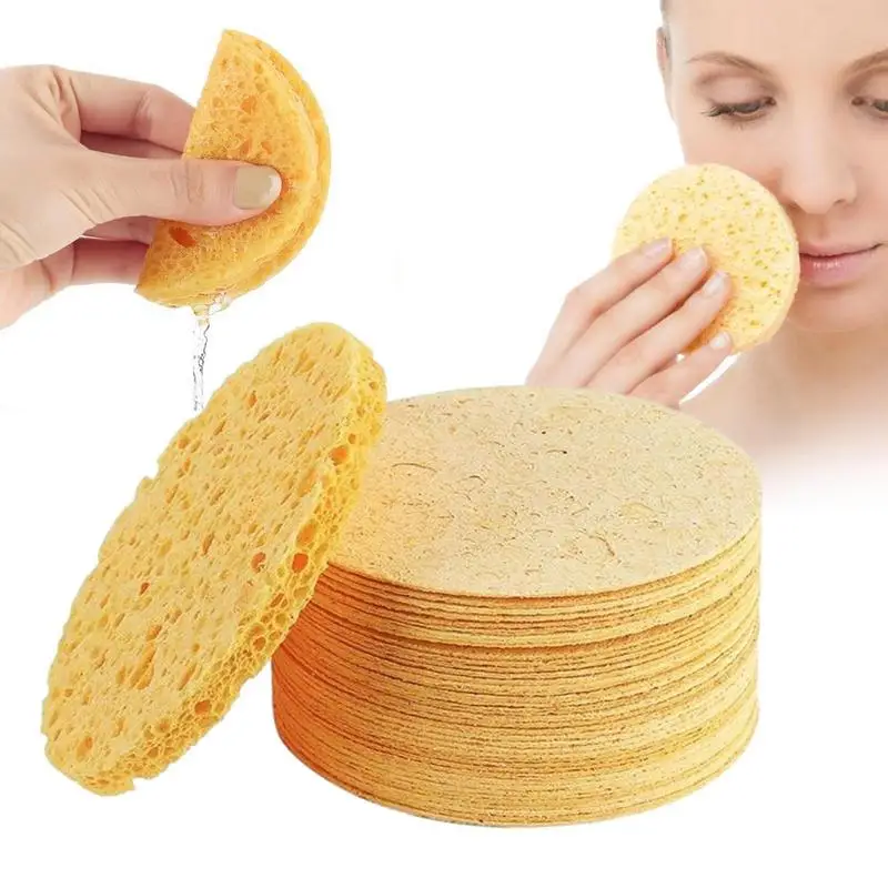 30pcs cleansing sponges Face Scrubber Sponge Compressed Facial Exfoliation Sponge cleansing sponges Makeup Removal Sponge Pad