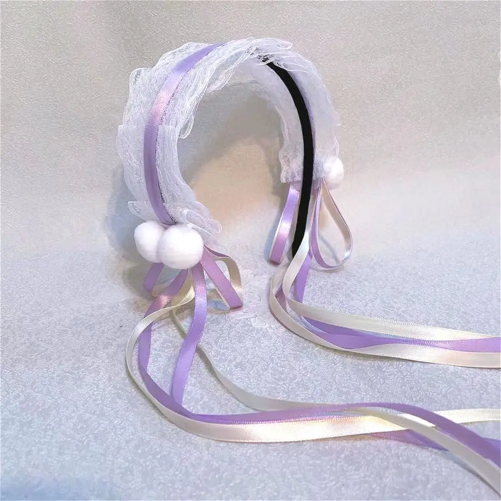 Cute Women Girls Maid Headdress Cosplay Lolita Headband Fashion Hair Accessories Cat Ears Head Wrap Wedding Party