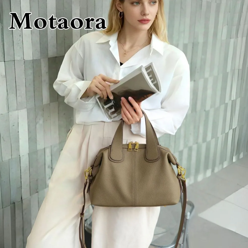 

MOTAORA модная женская сумка через плечо из натуральной коровьей кожи, большая вместительная сумка на плечо для женщин среднего возраста, сумка Boston