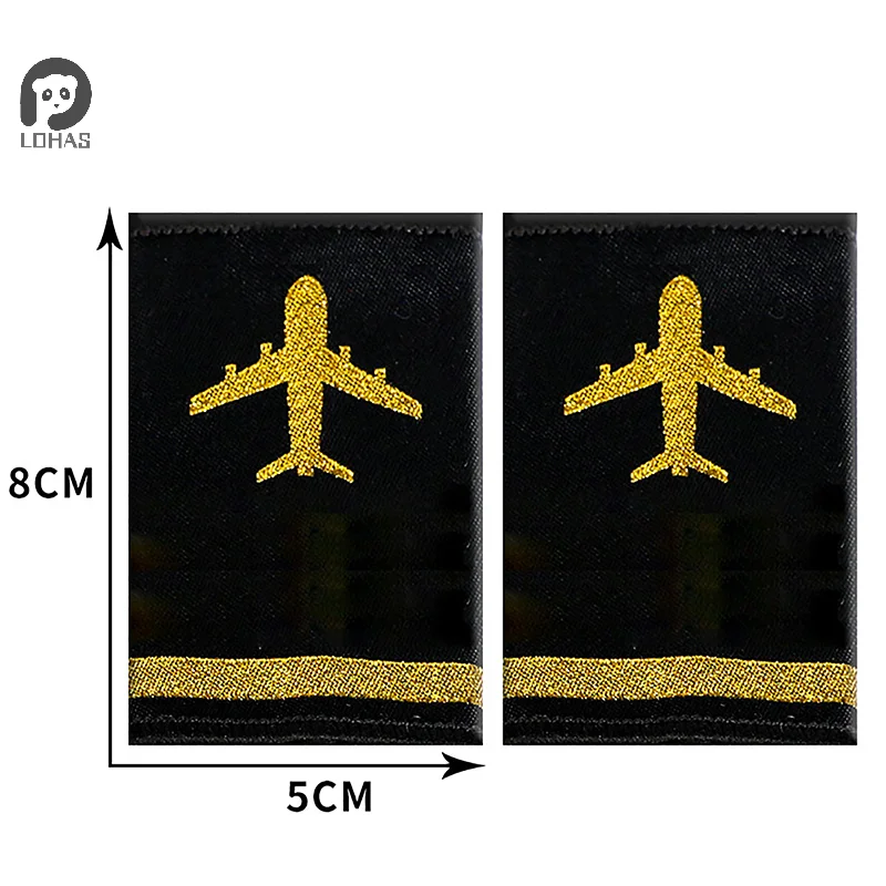 1 Pair Clothing Decor Epaulettes Professional Pilots Uniform Epaulets Bars Shirts Craft Shoulder Badges Garment DIY Accessory