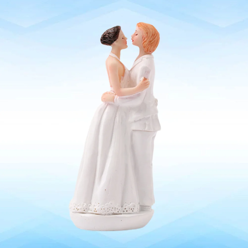 

Romantic Homesexual Resin Decor 7x6.5x15cm Wedding Cake Topper Valentine Gift for Woman Girl Lesbian Resin Desktop Crafts