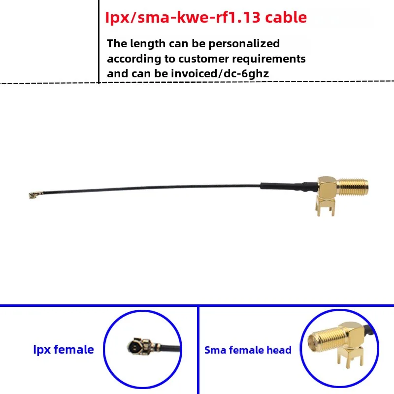 

IPEX to SMA Female Connector Cable - Curved Female Base Soldered PCB Board SMA-KWE Coaxial Adapter Cable