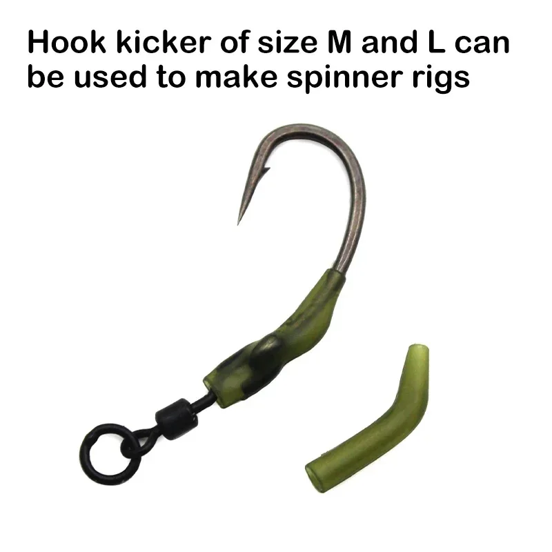 

50Pcs Carp Fishing Hook Kickers Anti Bottom Hook Deflectors Fishhook Sleeves for Carp Rigging Green Brown Fishing Accessories