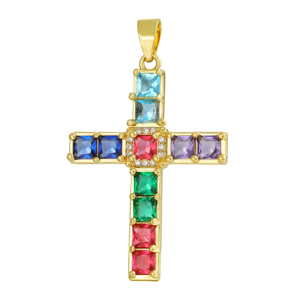 Juya 18K echt vergoldet kreative christliche Kreuz Charms für handgemachte Talisman Gebet religiöse Anhänger Schmuckherstellung – Detail 3