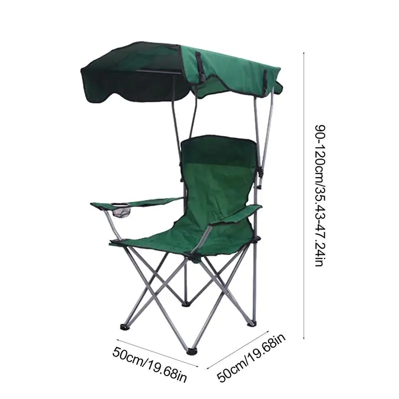 Folding Canopy Chair With Shade Portable Recliner Beach Chair For Outdoor Lawn Camping Picnic Fishing Comfortable Gap