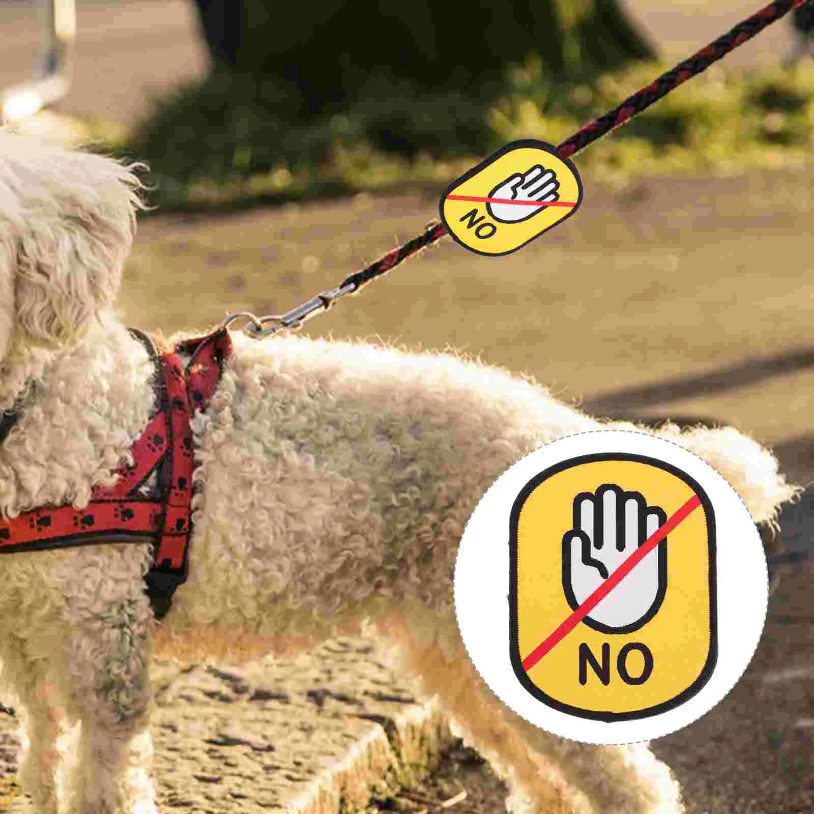 Label Pet Social Post Man Stickers Dachshund Not Interact Dog Yellow Leash Decal for