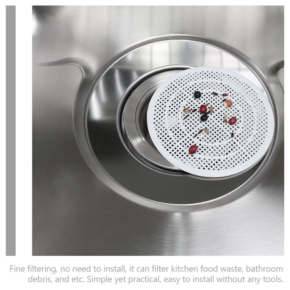 

6Pcs Premium PP Sink Drain Cover Flat Mesh Hair Catcher for Kitchen Bathroom Bathtub Laundry Room No Install Anti-Clog Filter