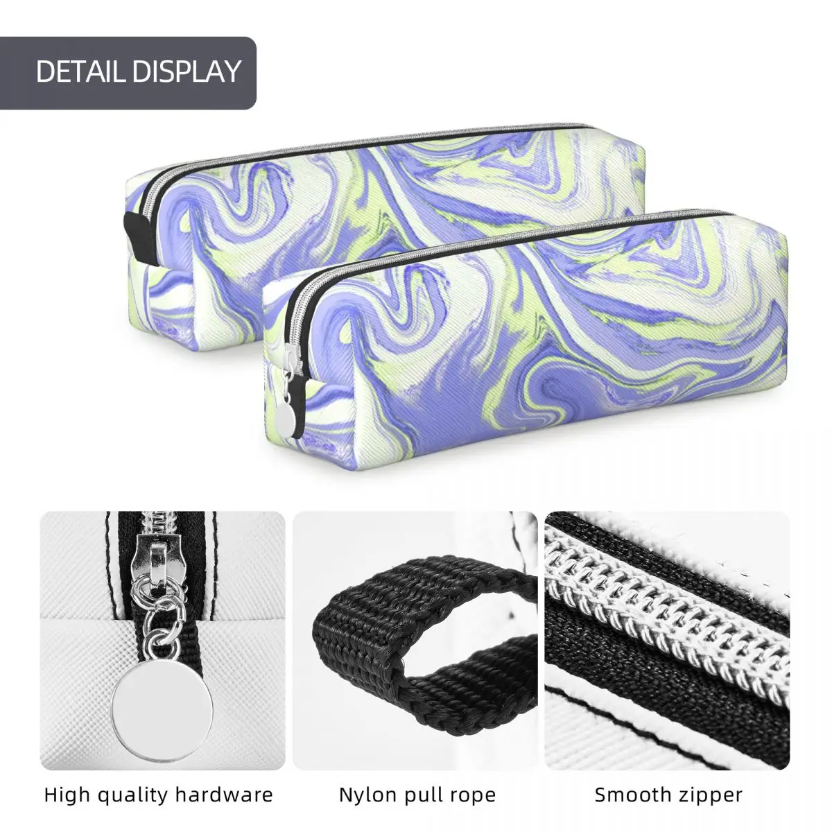 Purple Liquid Texture Abstract Pencil Cases Lovely Fashion Pen Holder Bag Girl Boy Big Students School Cosmetic Pencilcases