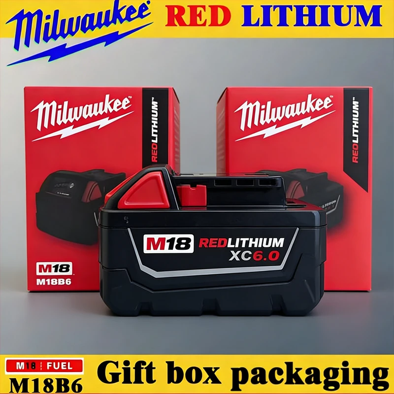 

100% genuine Milwaukee M18 18V 6000mAh lithium-ion replacement battery M18B6-XC, 6.0Ah rechargeable battery for cordless tools.