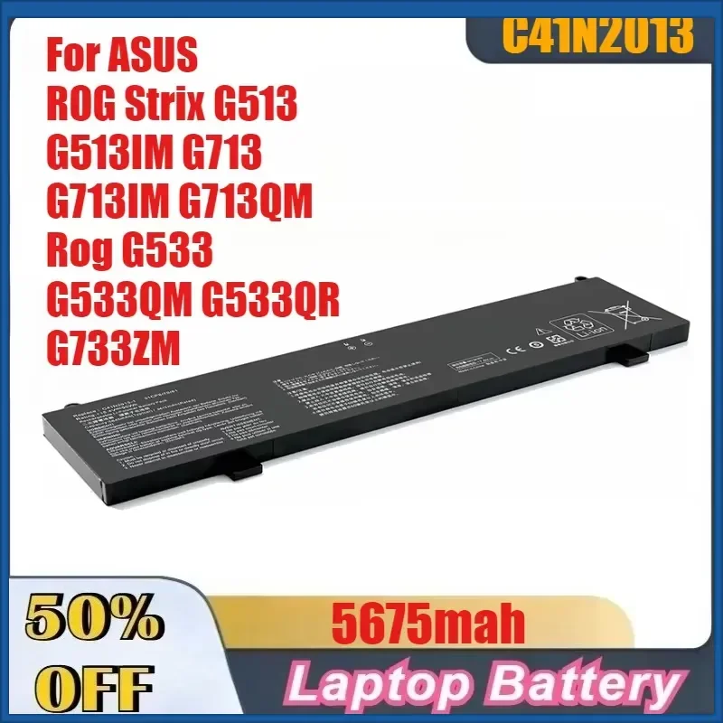 5675mah High-Capacity C41N2013-1 Laptop Battery for ASUS ROG Strix G513 G513IM G713 G713IM G713QM Rog G533 G533QM G533QR