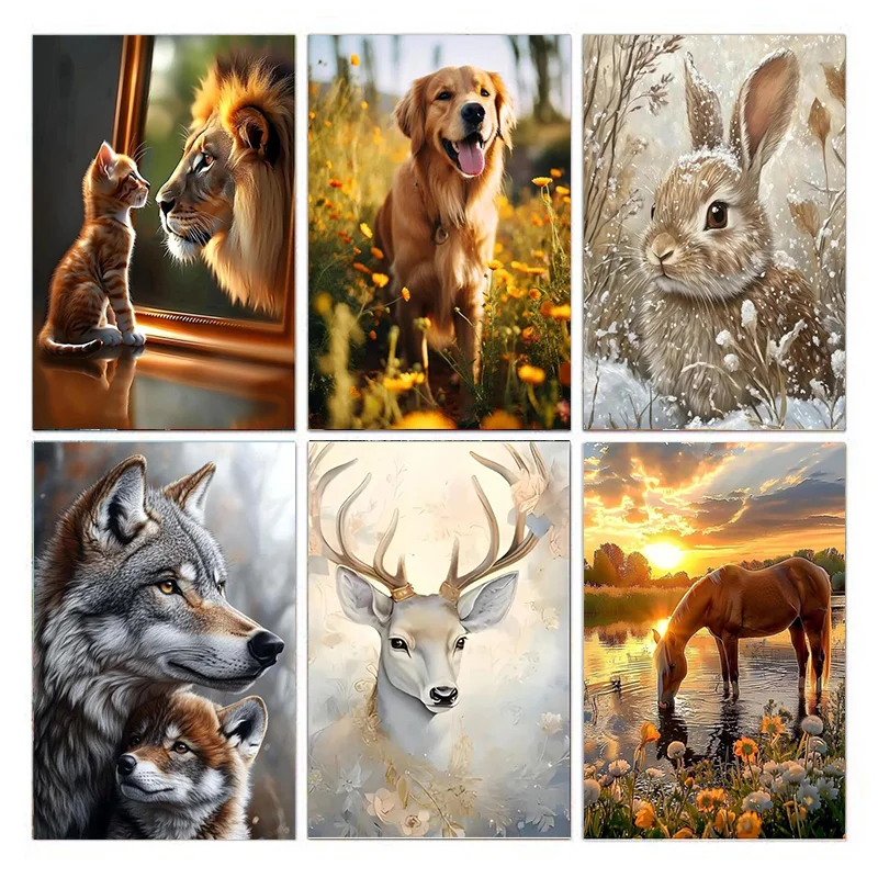 AB Diamond DIY 5D-Diamantgemälde, Cartoon-Tiere, geeignet für Erwachsene und Anfänger, Set dekorative hängende Malerei