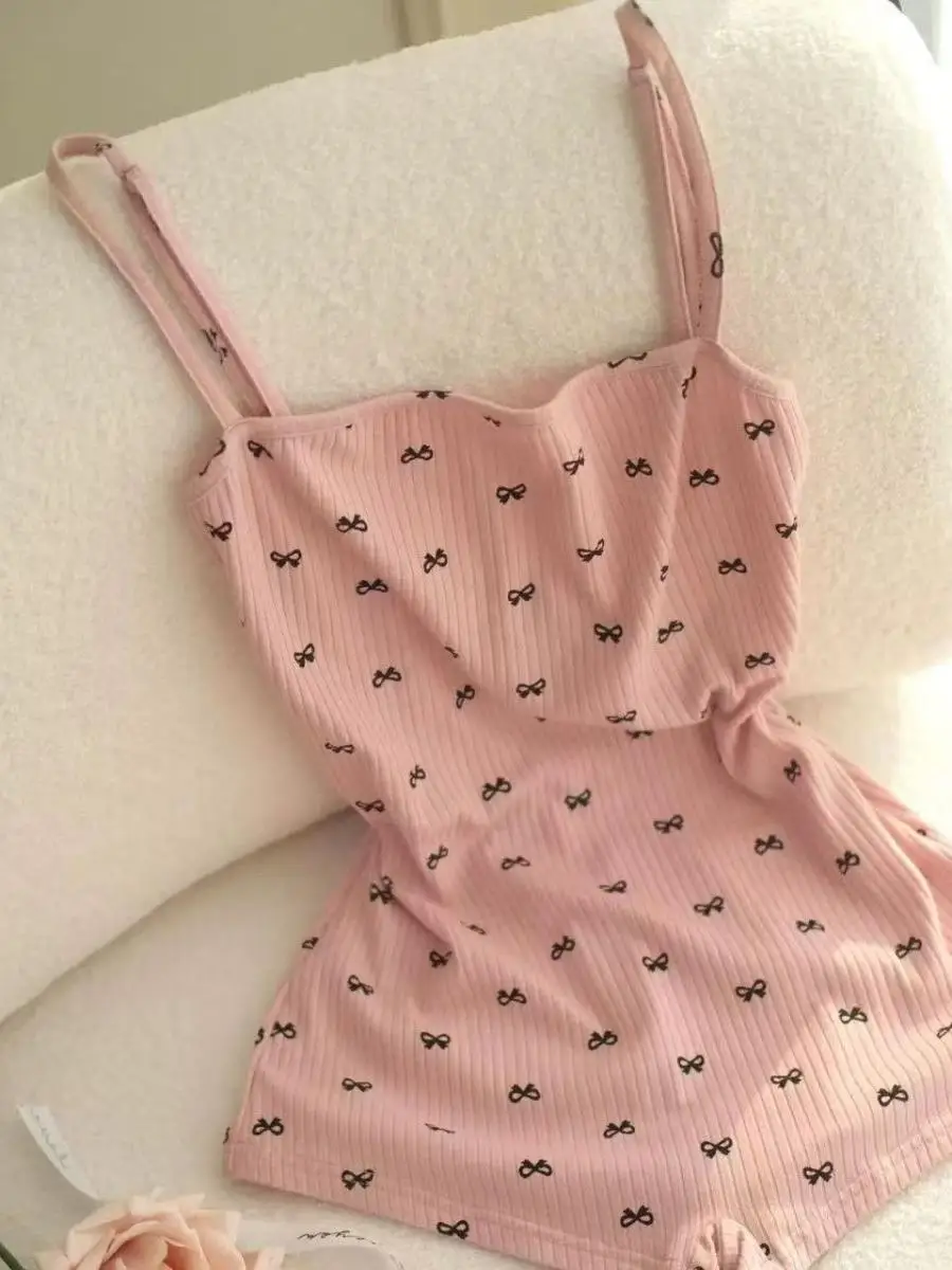 

Большие размеры, сладкий пряный бал, галстук-бабочка с принтом, розовый комбинезон на бретельках, облегающий домашний комбинезон с низкой талией, со смесью хлопка