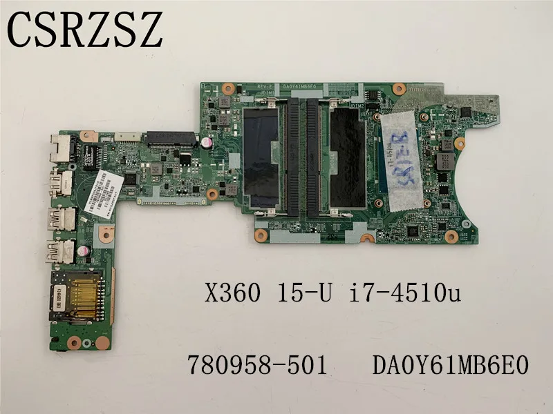 

HP Pavilion X360 15-U Laptop motherboard i7-4510u CPU 780958-001 DA0Y61MB6E0 100% Fully tested