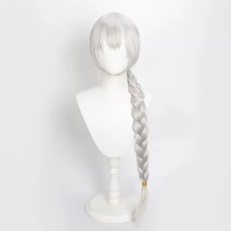 WHIMSICAL W Anime Synthetic Sophie Long 100cm Dark Brown/Silver Braid Hair Cosplay Wigs Heat Resistant Hair Halloween Party Wigs