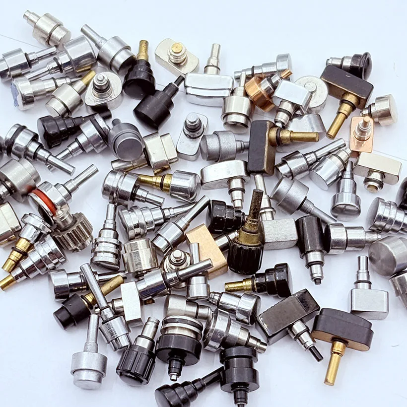 Uhrenzubehör, Uhr, verschiedene Tastentasten, verschiedene Größen, Farben, zufällige Lieferung, 1 Beutel mit ca. 60 Stück gemischter Knopf