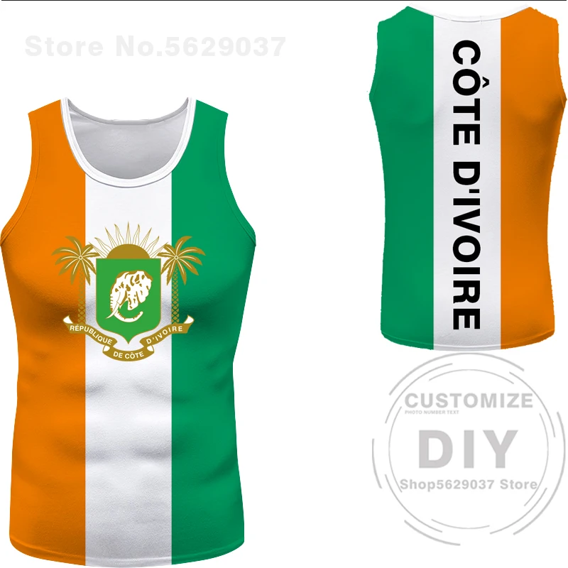 Cote D\'Ivoire Vest Flag Free Custom Civ Tank Top Nation Ci Ivory Coast French D Ivoire Country Print Photo Sleeveless T-Shirt