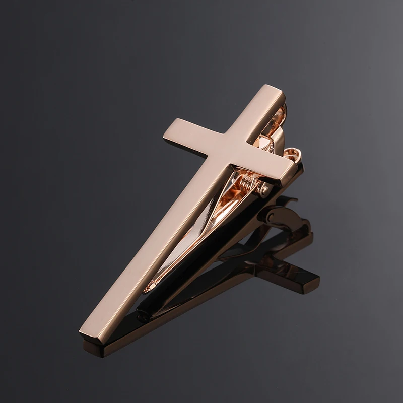 High quality men\'s women\'s tie clip copper metal Classic Christian Cross clip business suit shirt tie accessories jewelry gifts