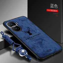 Cover For Honor 90 Lite Case Luxury PU Woven Fabric Phone Case For Honor 90 Lite 5G Coque Soft Silicone Funda Shockproof Bumper