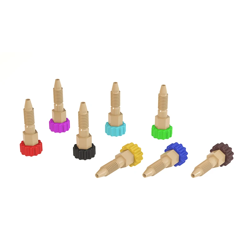 

Красочный фланцевый фитинг PEEK для трубок PEEK OD1,6 мм для простого дифференциации расходовых дорожек