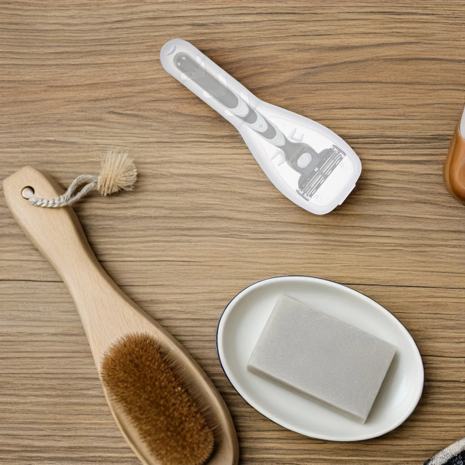 2Pcs Portable Razor Case Transparent Hair Shaving Storage Box Organizer for Travel Barber Tools Protection Shavers Case