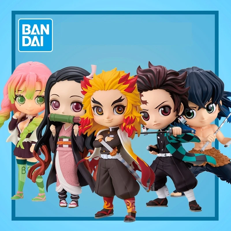 Bandai-Figurines Demon Slayer, Lunettes décroissantes à la main, Usine Qposket, Kamado Tanjirou, Kamado Nezuko, Rengoku Kyoujurou, Cadeau