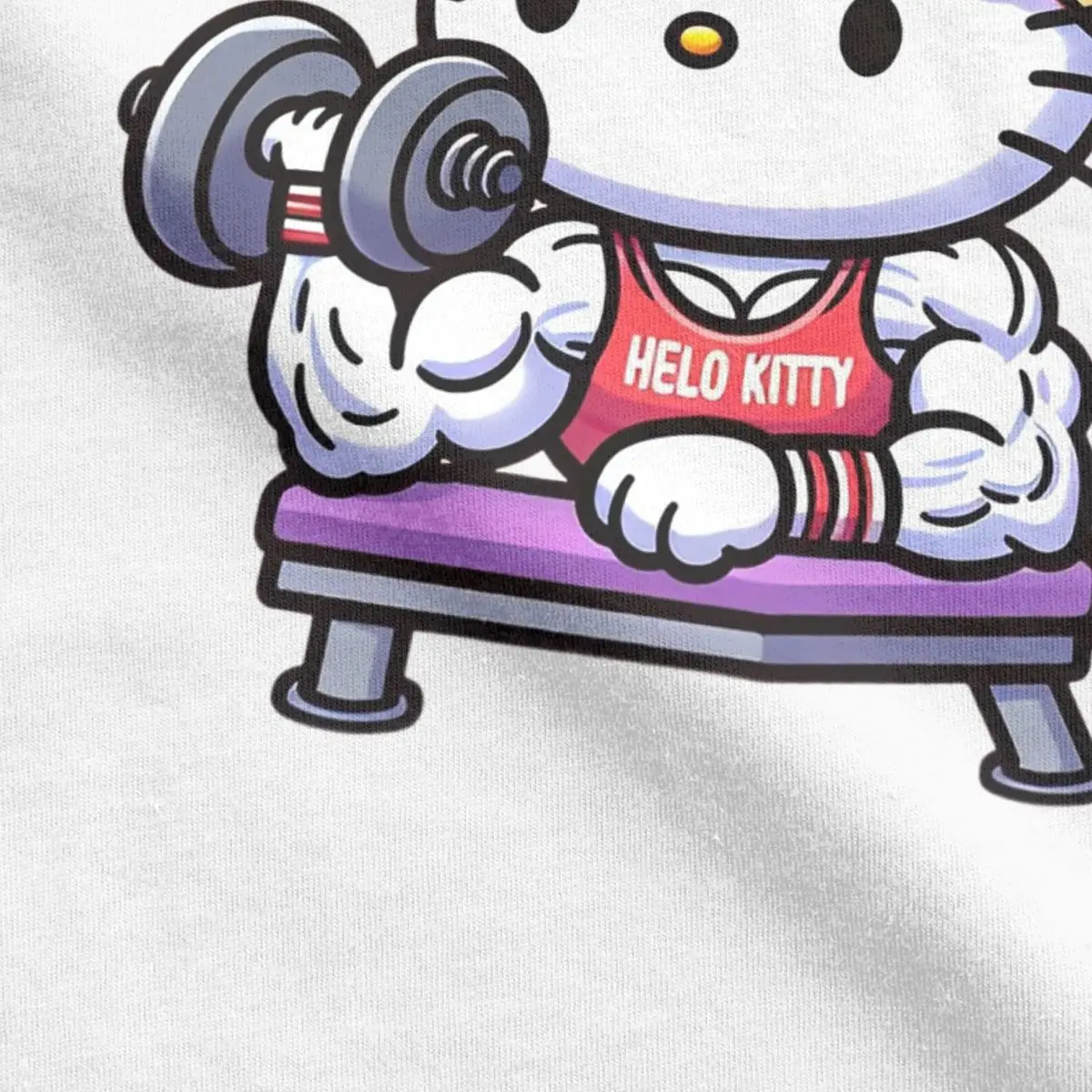 Ufficiale Hello Kitty Training Muscle Cute Funny T-Shirt uomo Cartoon Funny Cotton Tees maglietta a maniche corte Plus Size merchandise