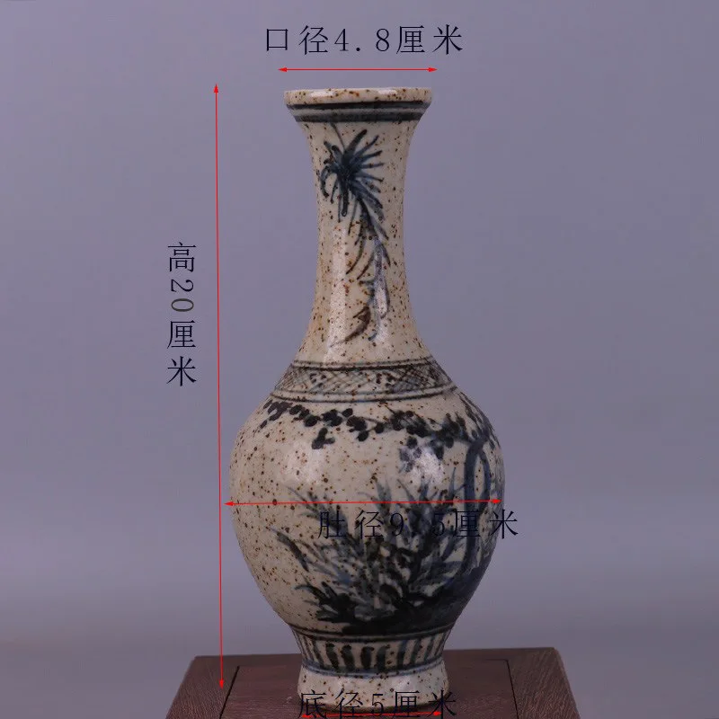 

Ming blue, white, chrysanthemum, flower vase, antique antique antique, antique porcelain collection, all handmade ornaments