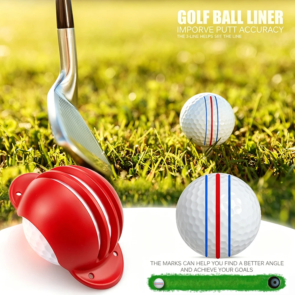 Golf Ball Tri-Line Marker Template Marker Pen Golf Drawing Line Alignment Tool Golf Putting Positioning Aids Tool