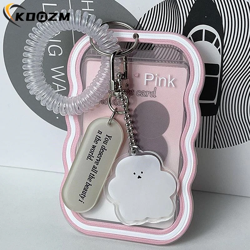 Ins Style Photocard Holder Transparent Card Holder Keychain Photo Sleeves Bus Card Student Card Case Photo Protector