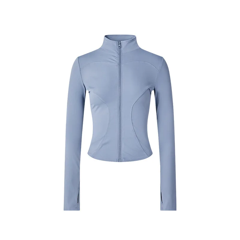 

2026 New version of gold zipper slimming jacket yoga stand up collar jacket slim fit quick drying sports thin version