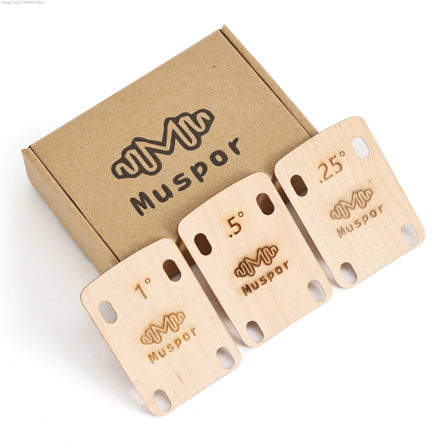Guitar Neck Shims 3Pcs Wooden Tapered 0.25 0.5 1 Degree for Bolt-on Neck Angle Adjustment Guitar Bass Accessories