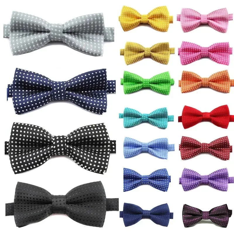 Children Fashion Formal Polyester Bow Tie Kid Classical Dot Bowties Colorful Butterfly Wedding Party Pet Bowtie Tuxedo Baby Ties