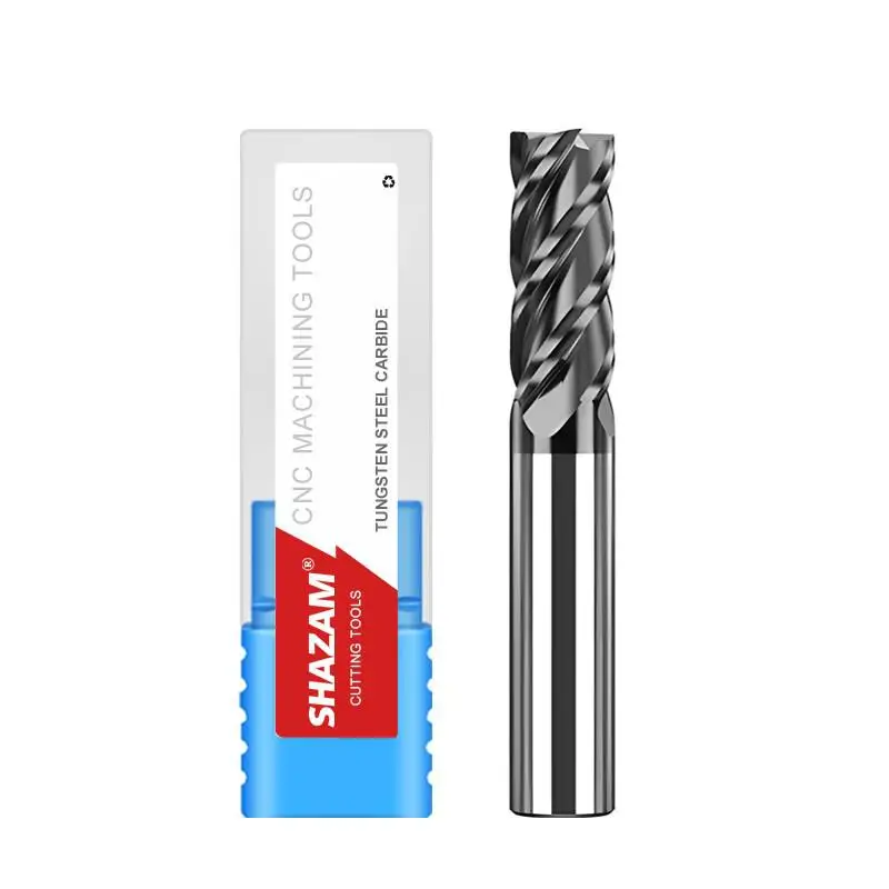 SHAZAM CNC-Maschine Wolframstahl Fräser Werkzeuge HRC50/55/65/70 4-schneidige 1,0–20,0 mm Hartmetall-Flachschaftfräser