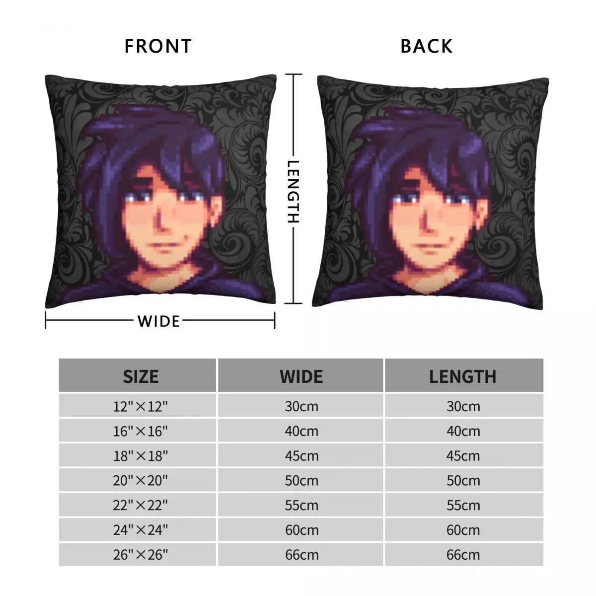 Stardew Valley Sebastian Square Pillowcase Polyester Linen Velvet Creative Zip Decorative Throw Pillow Case Room Cushion Cover