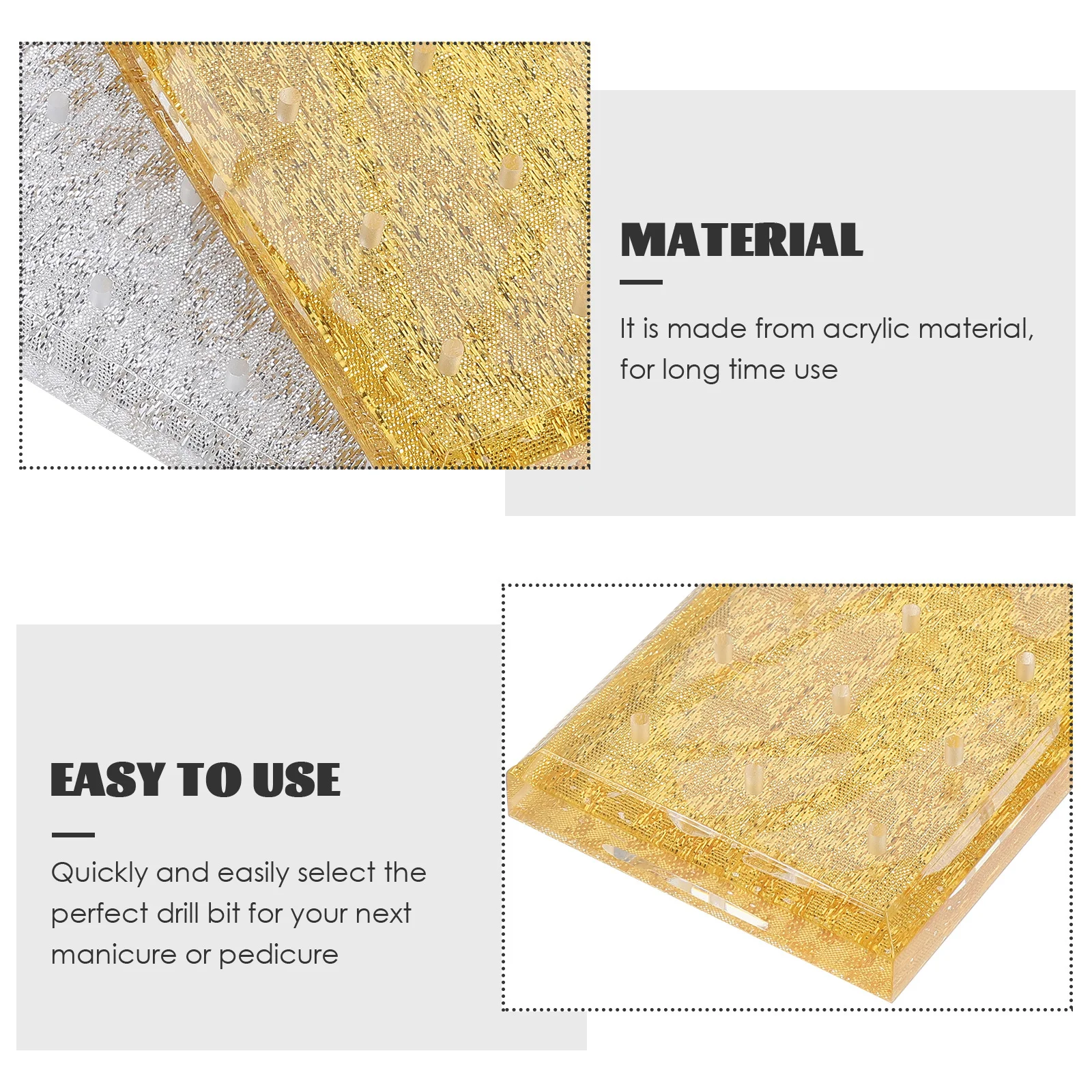 2pcs Acrylic 12 Holes Display Drill Storage Holder Drill Bits Stand For Nail Art Storage Organizer Nail Bits Stand