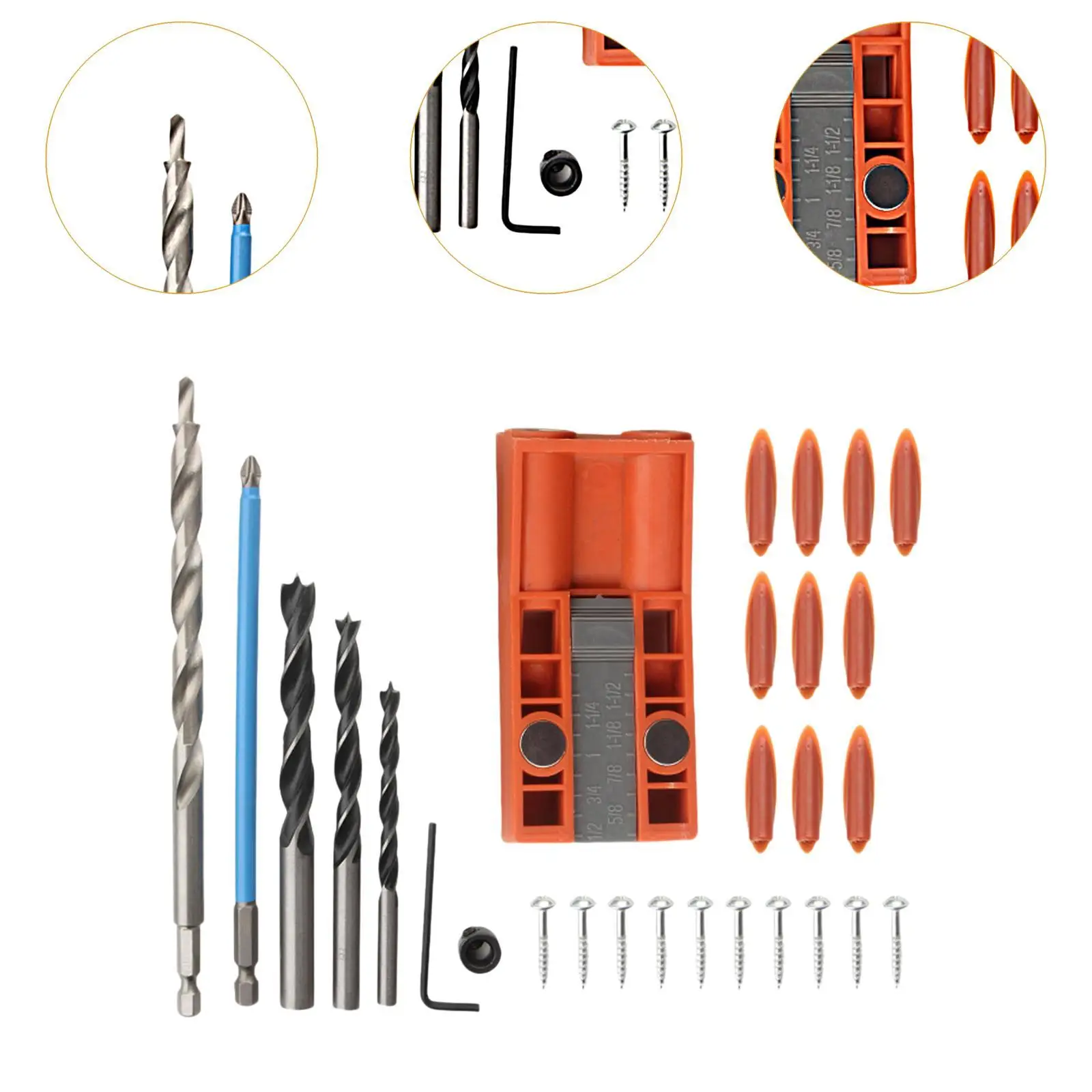 28x Woodworking Hole Drilling Locator Set Portable DIY Carpentry Projects