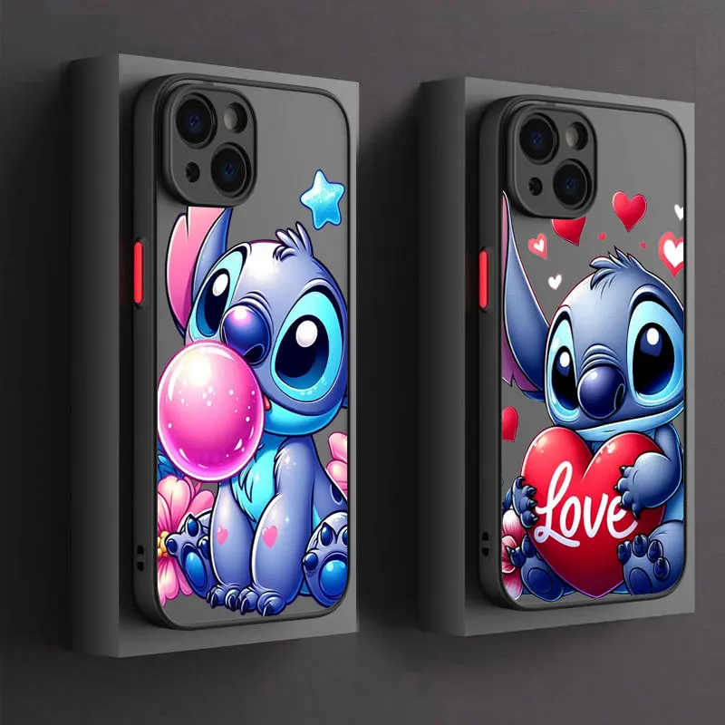 

Cartoon Stitch Phone Case For iPhone 17 16 15 Pro Max Case 14 13 12 11 Pro Max 16e 17e Air Mini XS X R 7 8 Plus Shockproof Cover