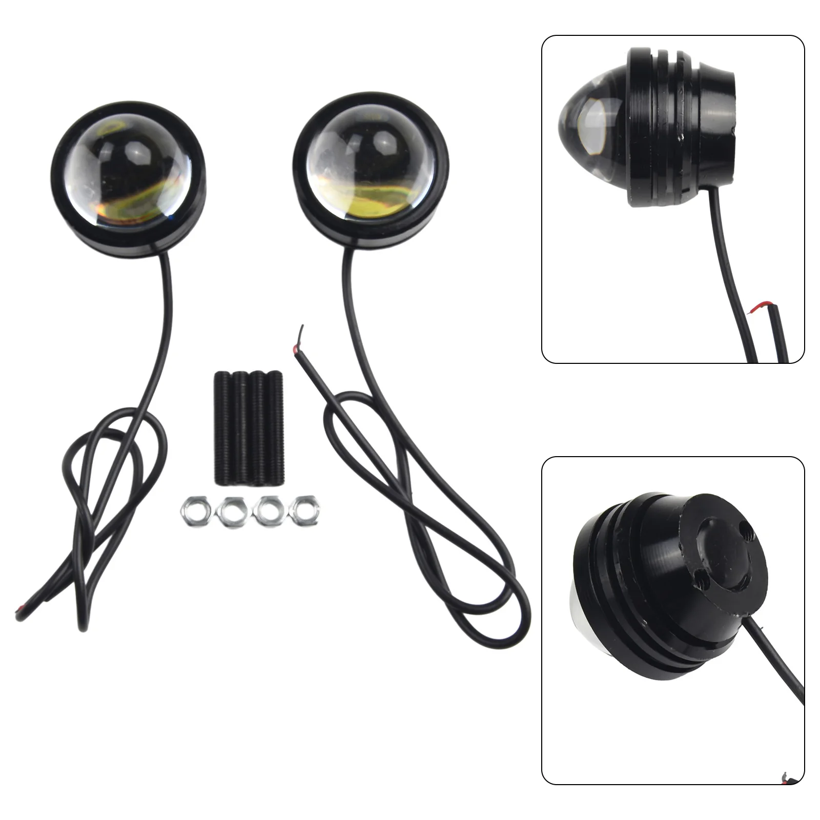 Daytime Light Fog Light Set White 12V-24V 2PCS Anti-fog Bull Eye High Power LED Projector High Quality Daytime