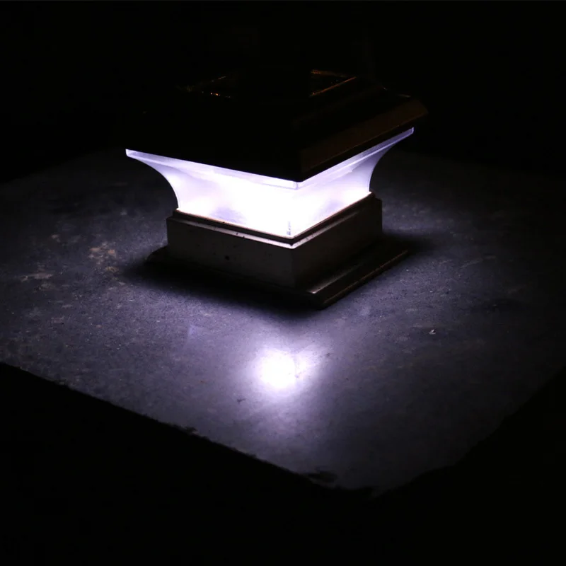 4 Inch Solar Post Cap Light 0 75w High Bright LED Ip44 Waterproof Solar Panel For Garden Fence Pathway Yard Decoration Props