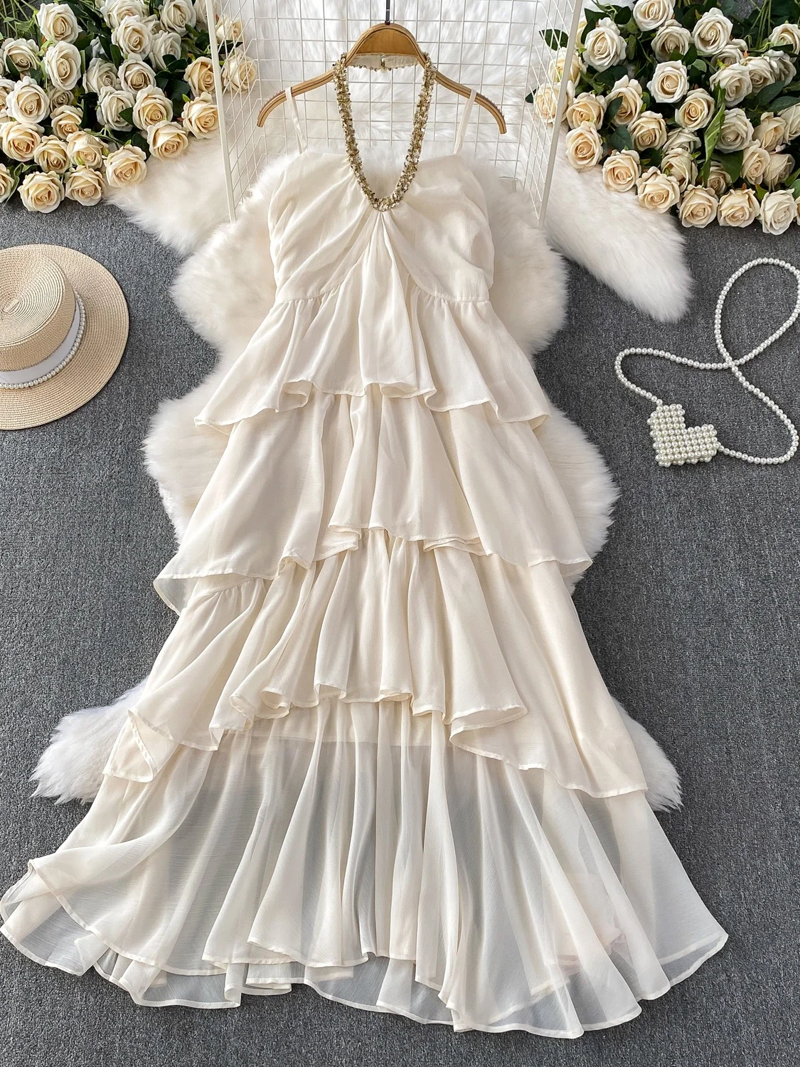 Ele v-ne tissage Dr femmes été gâteau-sle longue robe ter Ne robe taille haute a-ligne jupe formelle soirée Dr