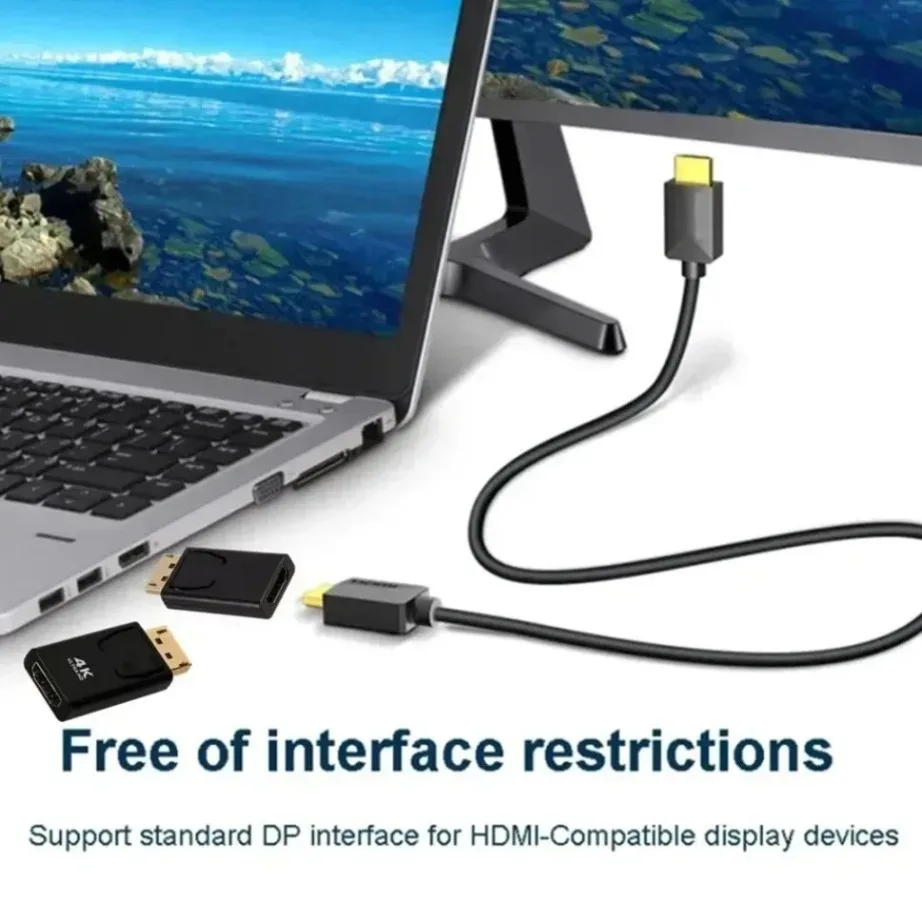 DP DisplayPort To HDMI-Compatible Converter 4K/1080P DP Male To Female HDMI-Compatible 4K60Hz HD Adapter for Laptop PC Projector