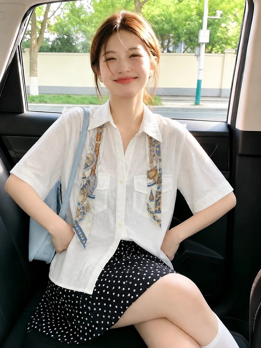 

White Short Sleeve Shirt Women's Summer New Fashion Lightweight Breathable Flip Collar Top Korean Style Versatile Shirt