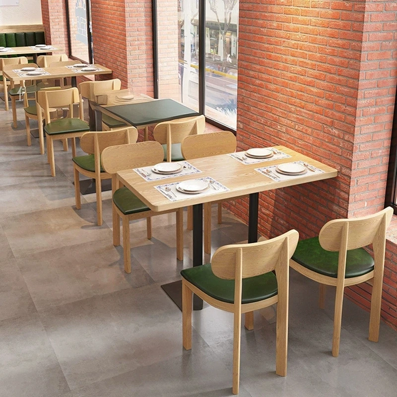 & Modern Solid Dining Chair Table Set for Fast Food Pizza Hamburger Coffee Shop Cafe Booth Seating-for Restaurants Hamburger
