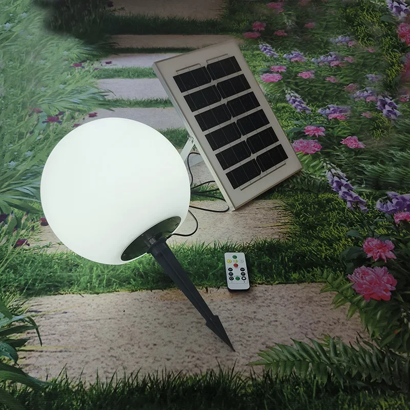 الطاقة الشمسية أو شحن كرات إضاءة 12/15/20/25 سنتيمتر في الهواء الطلق مقاوم للماء التحكم عن بعد LED مصباح ل ساحة مسار المناظر الطبيعية الديكور