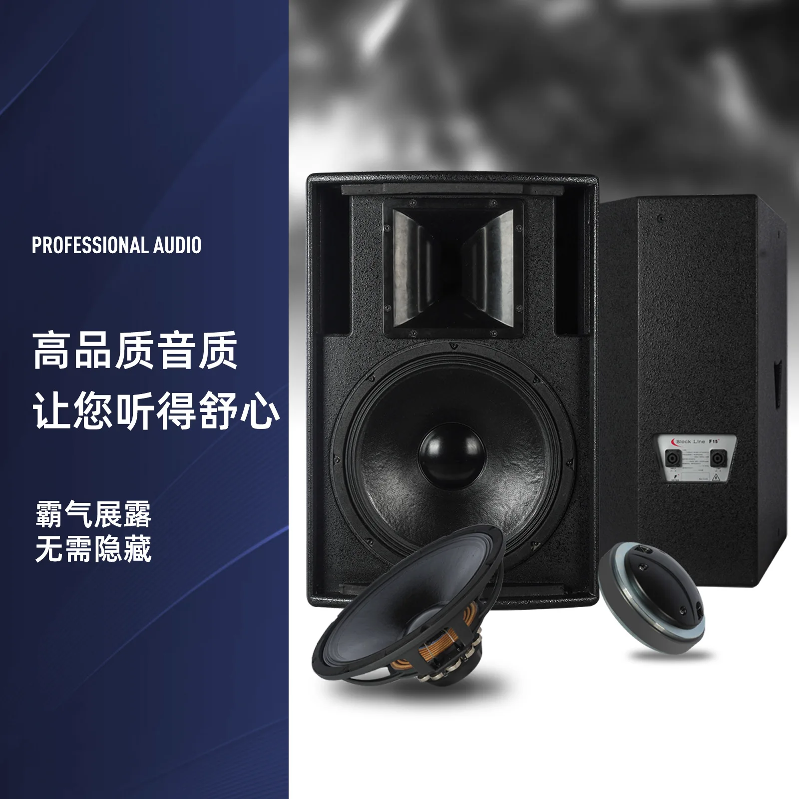 15 inch full range audio two frequency camping wedding small stage outdoor waterproof wooden professional
