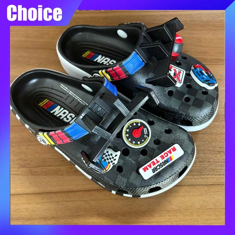 

Kids Slippers Racing Car Series Cartoon Cute Hole Sandals EVA Anime Home Beach Shoes Summer Slippers Outdoor Shoe Boys Gift