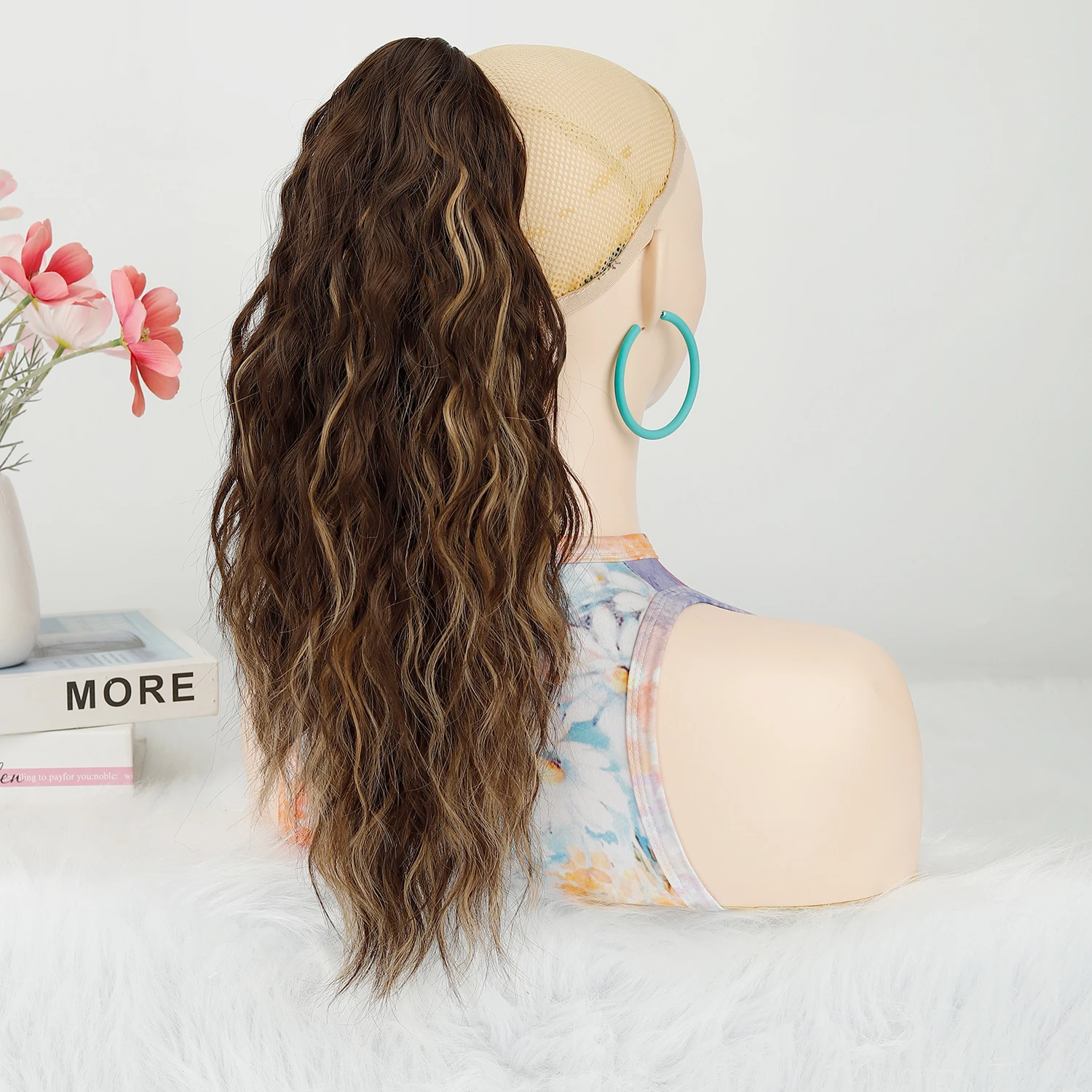 

Synthetic Ponytails Short Wavy Curly Ponytail Hair Extension Full Fluffy Hairstyle for Women Natural Look Easy to Wear Stylish