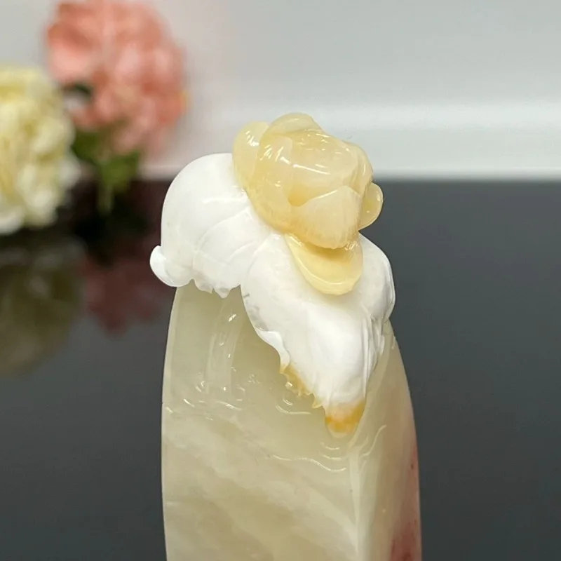 Carving Summer Lotus Seal Boutique Laotian Stone Seals Hard Pen Calligraphy Name Seals Cutting Casual