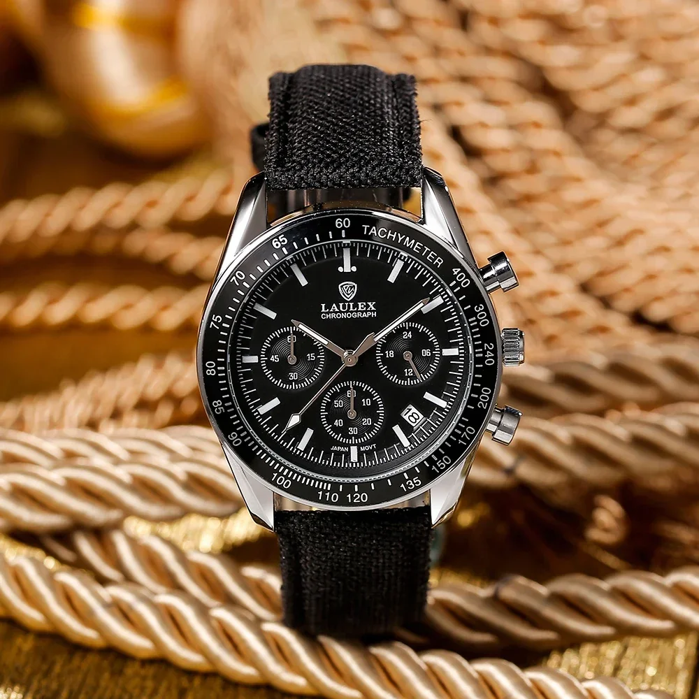 2024 نيو لوليكس، ساعة رجالية حمراء لهب أصلية، كرونوغراف كوارتز متعددة الوظائف فاخرة، ساعة التاريخ الأوتوماتيكية